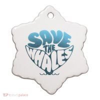 Whale Tail Save The Whales Ceramic Ornament thumb 0