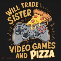 Will Trade Sister For Video Games And Pizza Gaming Cute Gift Backpack thumb 2