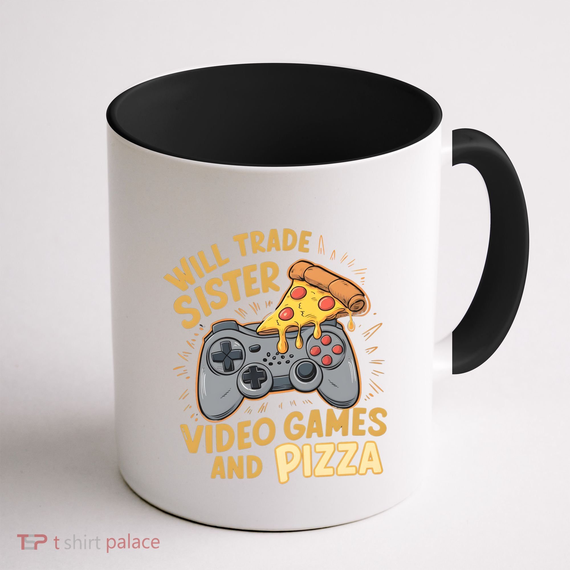 Will Trade Sister For Video Games And Pizza Gaming Cute Gift Coffee Mug