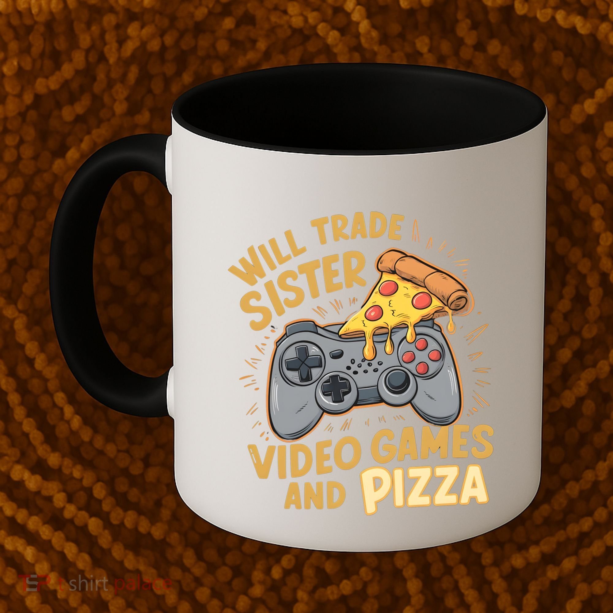 Will Trade Sister For Video Games And Pizza Gaming Cute Gift Coffee Mug