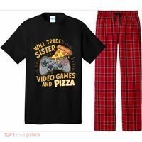 Will Trade Sister For Video Games And Pizza Gaming Cute Gift Pajama Set thumb 0
