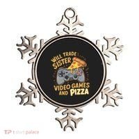 Will Trade Sister For Video Games And Pizza Gaming Cute Gift Ornament thumb 0