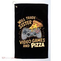 Will Trade Sister For Video Games And Pizza Gaming Cute Gift Golf Towel thumb 0