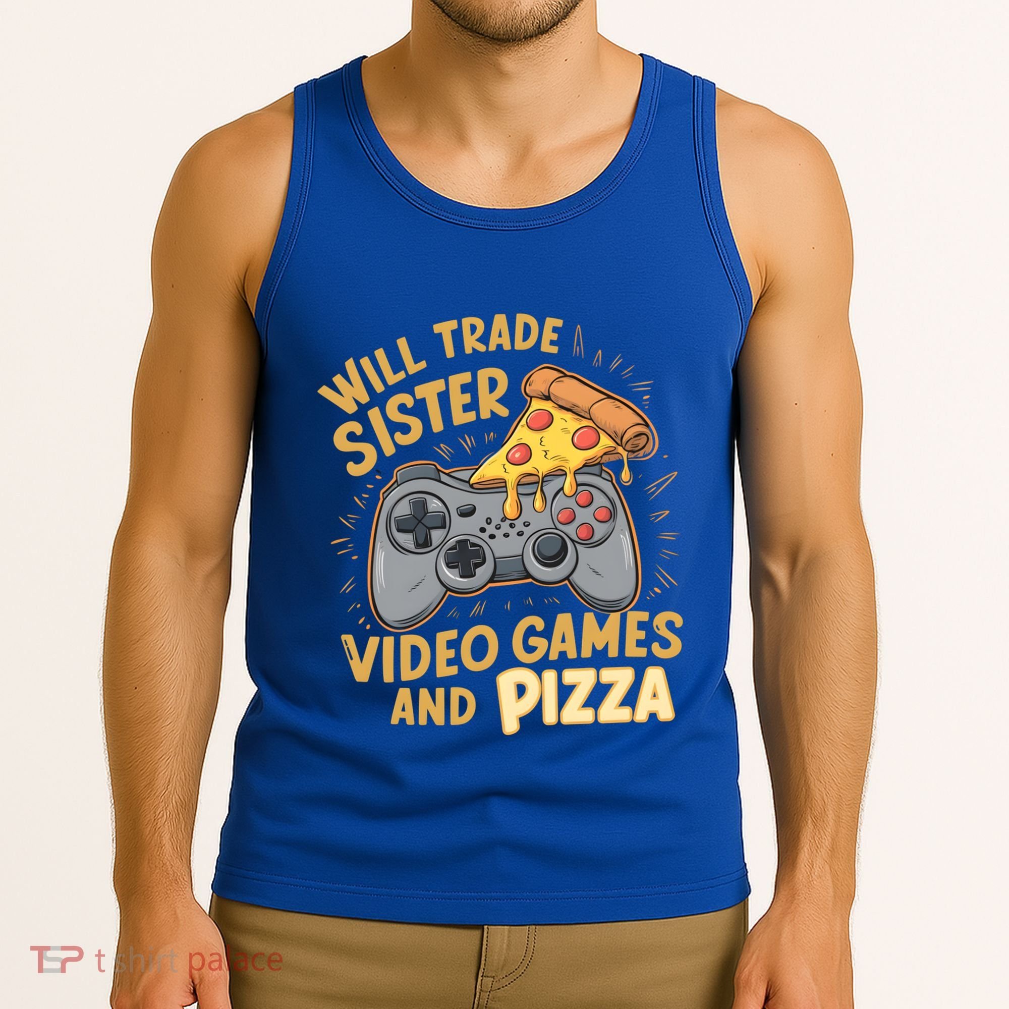 Will Trade Sister For Video Games And Pizza Gaming Cute Gift Tank Top