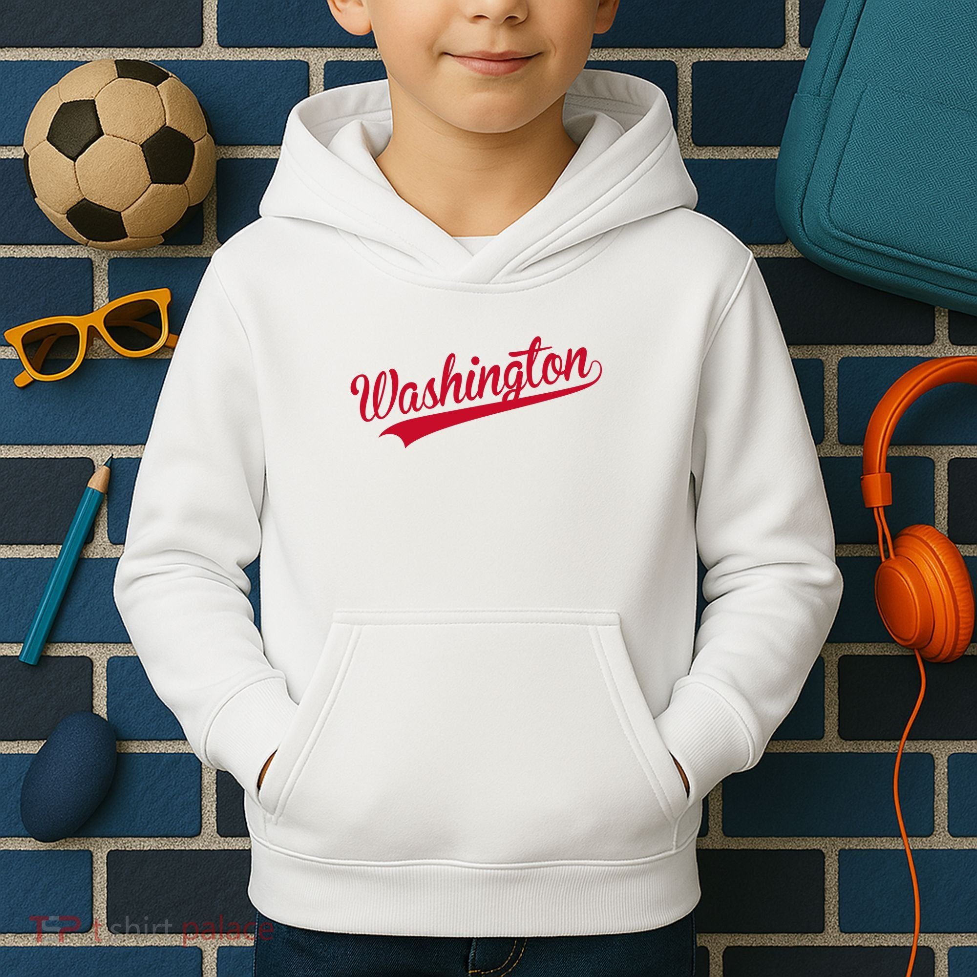 Washington Throwback Sports Fan Kids Hoodie