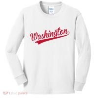 Washington Throwback Sports Fan Kids Long Sleeve Shirt thumb 0