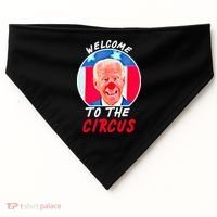 Welcome To The Circus Funny Anti Biden Clown USA-Made Doggie Bandana thumb 0