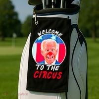 Welcome To The Circus Funny Anti Biden Clown Golf Towel thumb 2