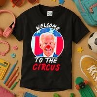 Welcome To The Circus Funny Anti Biden Clown Kids T-Shirt thumb 3
