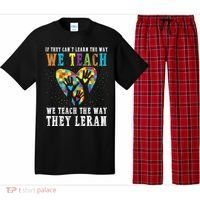 We Teach The Way They Lean Autism Awareness Month Pajama Set thumb 0