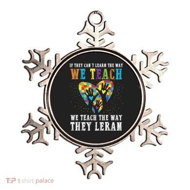 We Teach The Way They Lean Autism Awareness Month Ornament