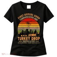 WKRP Thanksgiving Turkey Drop God Is My Witness Turkeys Fly Women's T-Shirt thumb 0