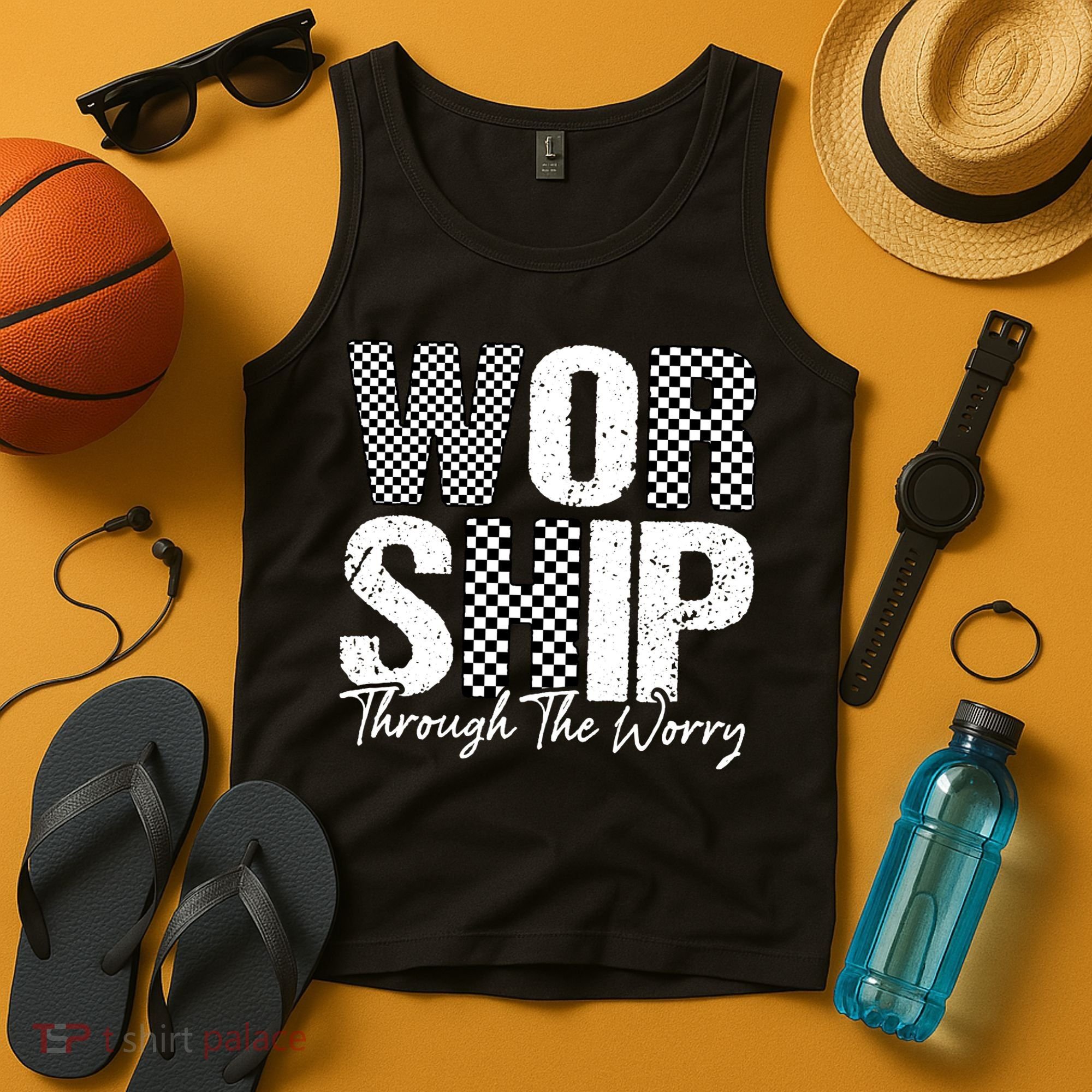 Worship Through The Worry Christian Faith Jesus Tank Top