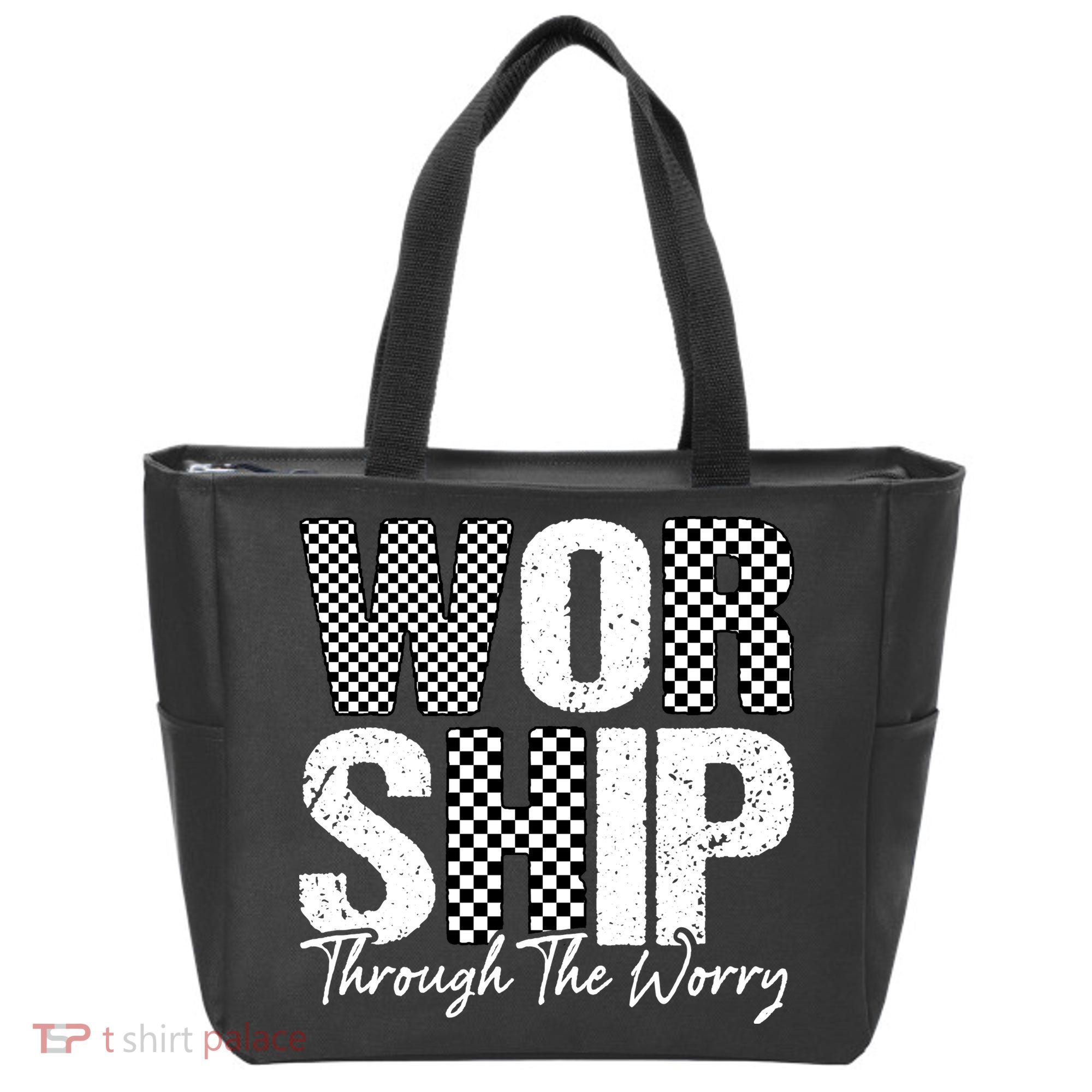 Worship Through The Worry Christian Faith Jesus Tote Bag