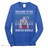 Welcome To The North Swole Santa Claus Christmas Workout Gym Gift Long Sleeve Shirt thumb 0