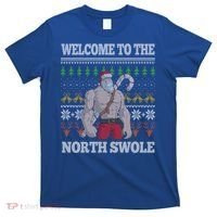 Welcome To The North Swole Santa Claus Christmas Workout Gym Gift T-Shirt thumb 0