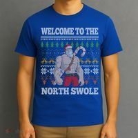 Welcome To The North Swole Santa Claus Christmas Workout Gym Gift T-Shirt thumb 3