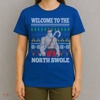 Welcome To The North Swole Santa Claus Christmas Workout Gym Gift T-Shirt thumb 4