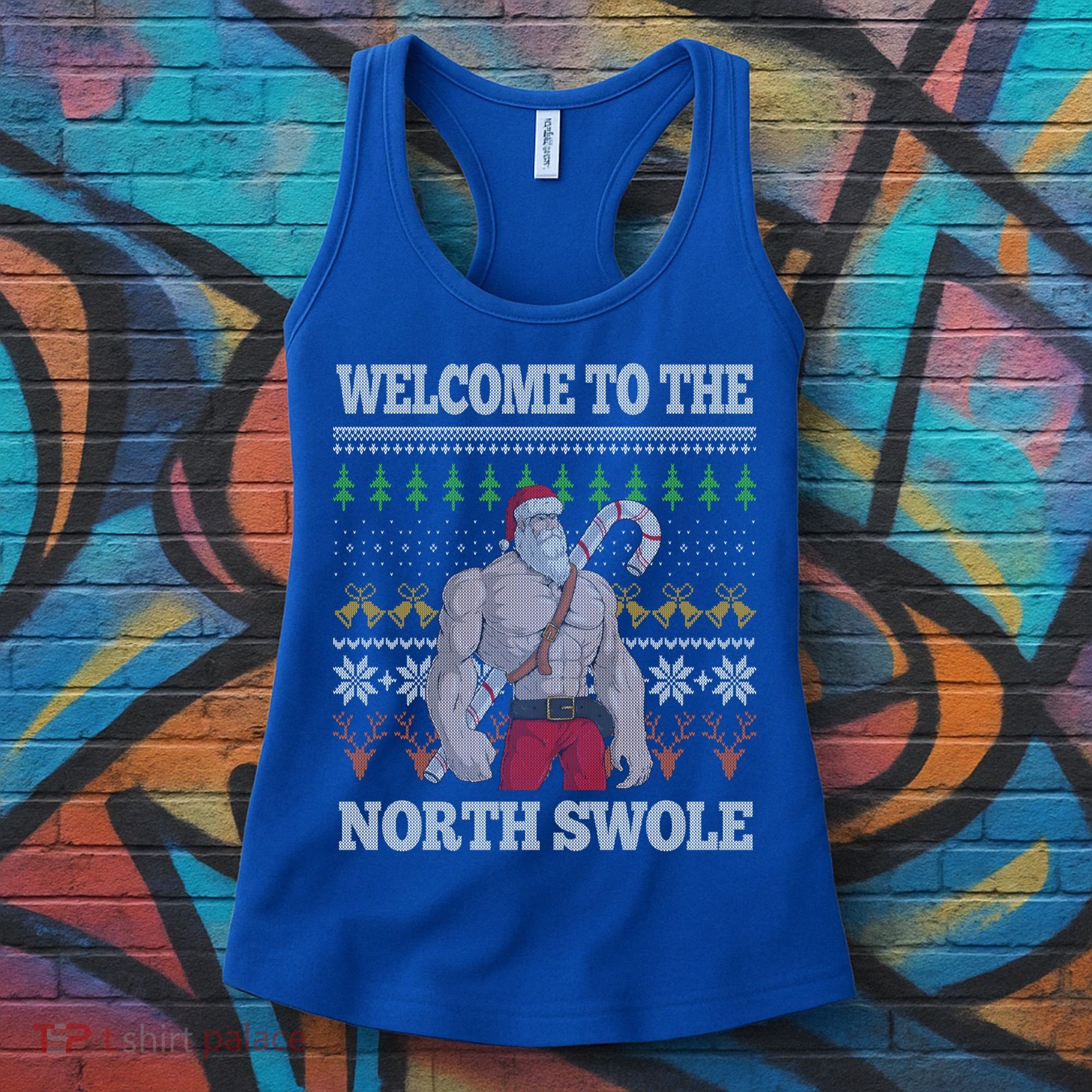 Welcome To The North Swole Santa Claus Christmas Workout Gym Gift Women's Tank Top