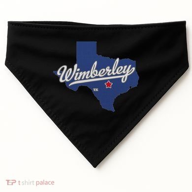 Wimberley Texas Tx Map USA-Made Doggie Bandana