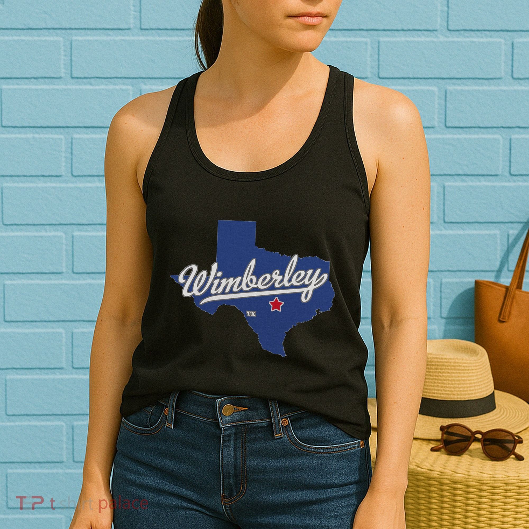 Wimberley Texas Tx Map Women's Tank Top