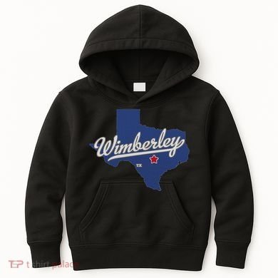 Wimberley Texas Tx Map Kids Hoodie