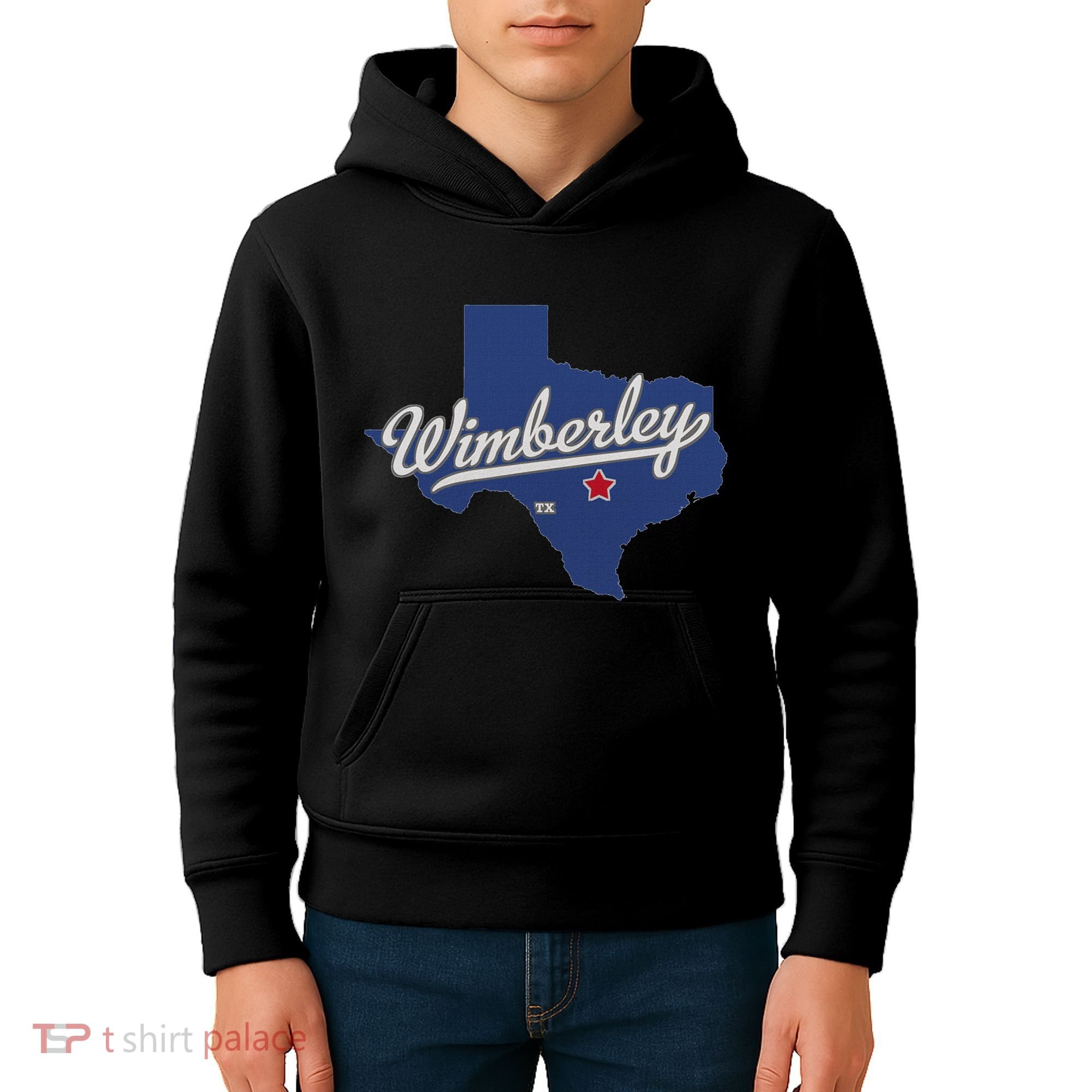 Wimberley Texas Tx Map Kids Hoodie
