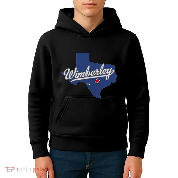 Wimberley Texas Tx Map Kids Hoodie