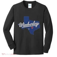 Wimberley Texas Tx Map Kids Long Sleeve Shirt thumb 0