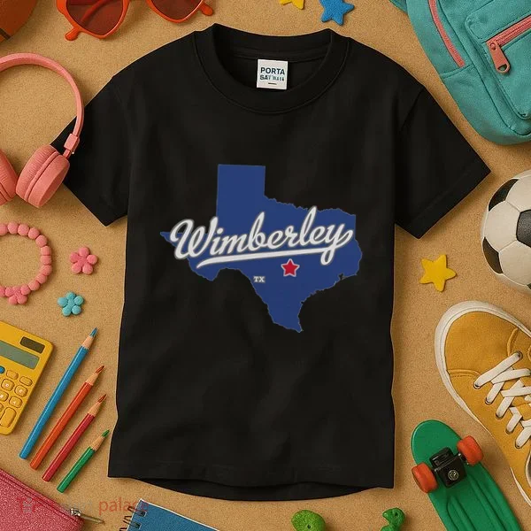 Wimberley Texas Tx Map Kids T-Shirt