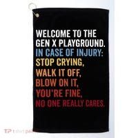 Welcome to the Gen X Playground Generation X 1980 Millennial Golf Towel thumb 0