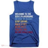 Welcome to the Gen X Playground Generation X 1980 Millennial Tank Top thumb 0