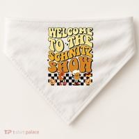 Welcome To The Schnitz Show Oktoberfest Retro Groovy USA-Made Doggie Bandana thumb 0