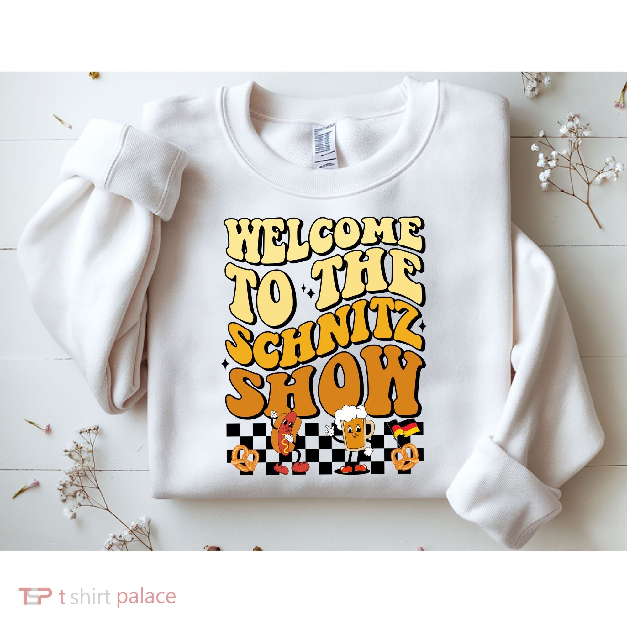 Welcome To The Schnitz Show Oktoberfest Retro Groovy Sweatshirt