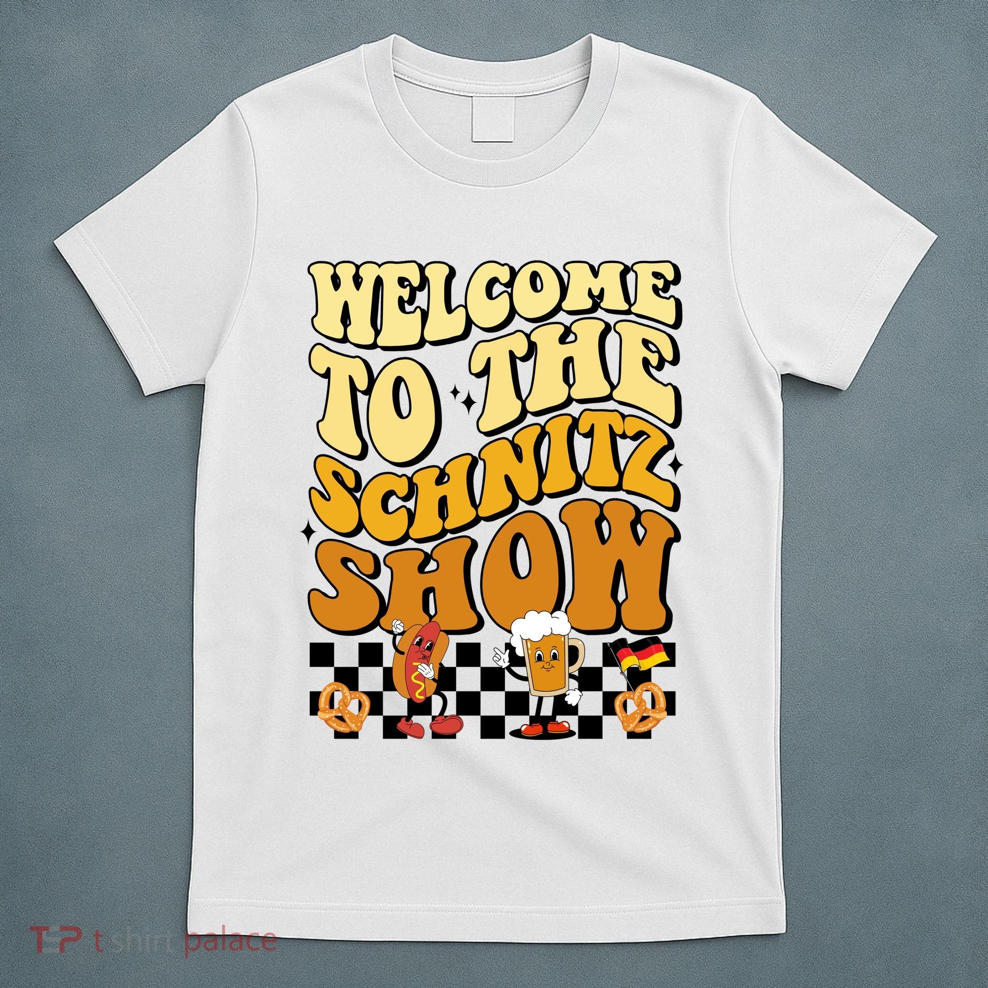 Welcome To The Schnitz Show Oktoberfest Retro Groovy T-Shirt
