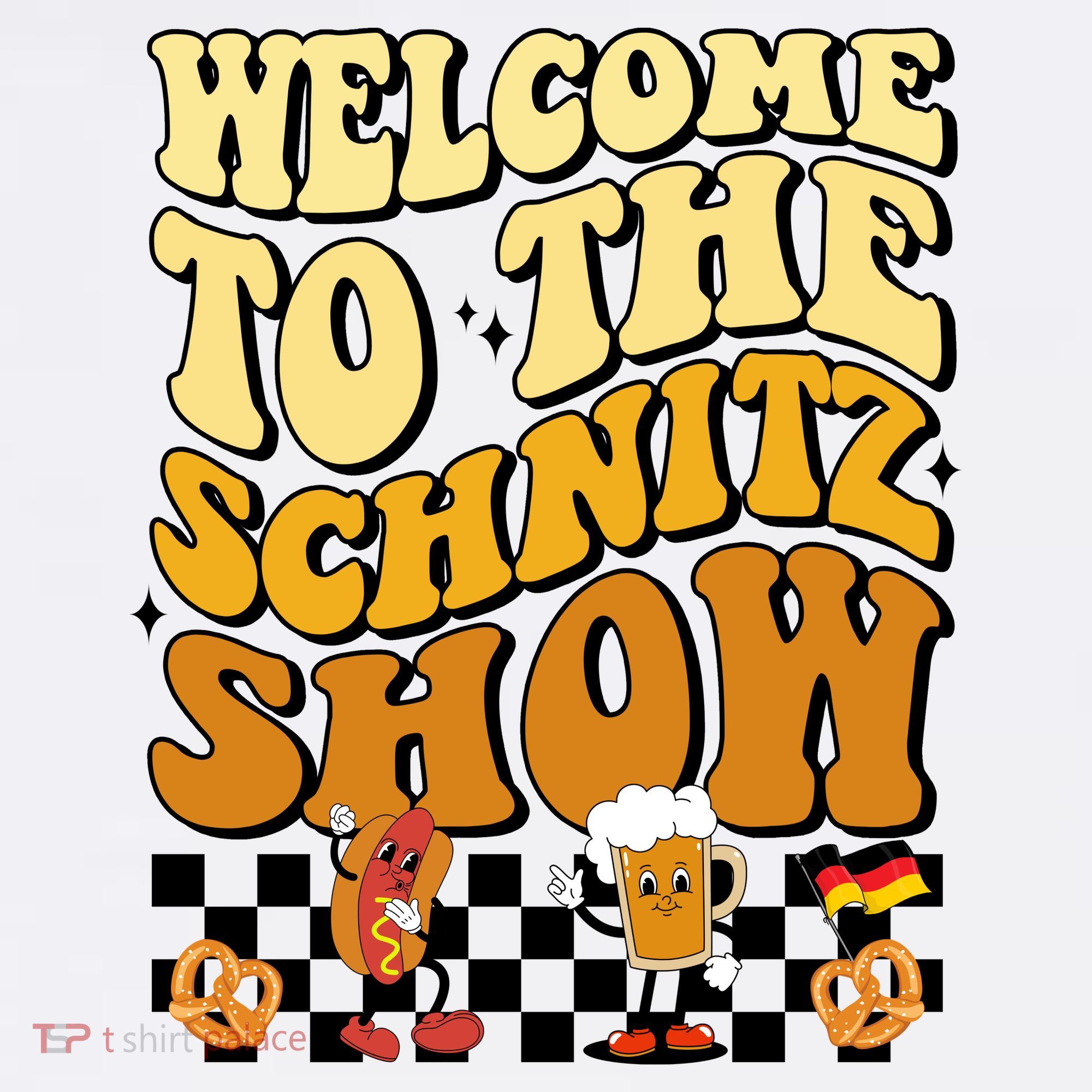 Welcome To The Schnitz Show Oktoberfest Retro Groovy Women's Hoodie