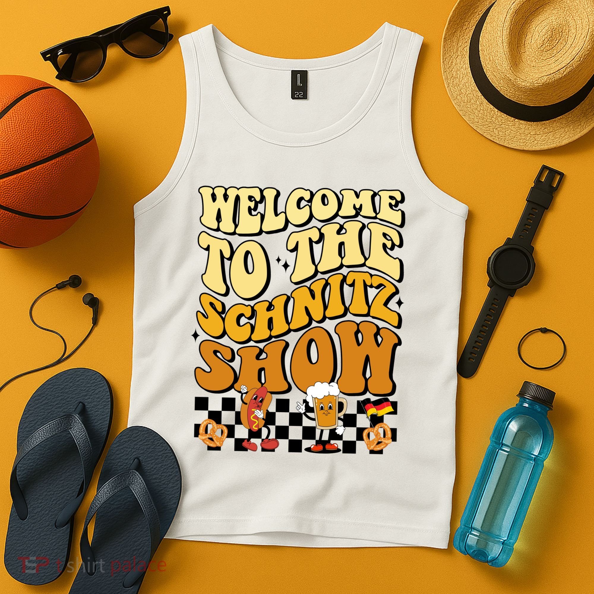Welcome To The Schnitz Show Oktoberfest Retro Groovy Tank Top