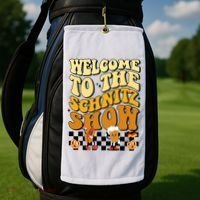 Welcome To The Schnitz Show Oktoberfest Retro Groovy Golf Towel thumb 2