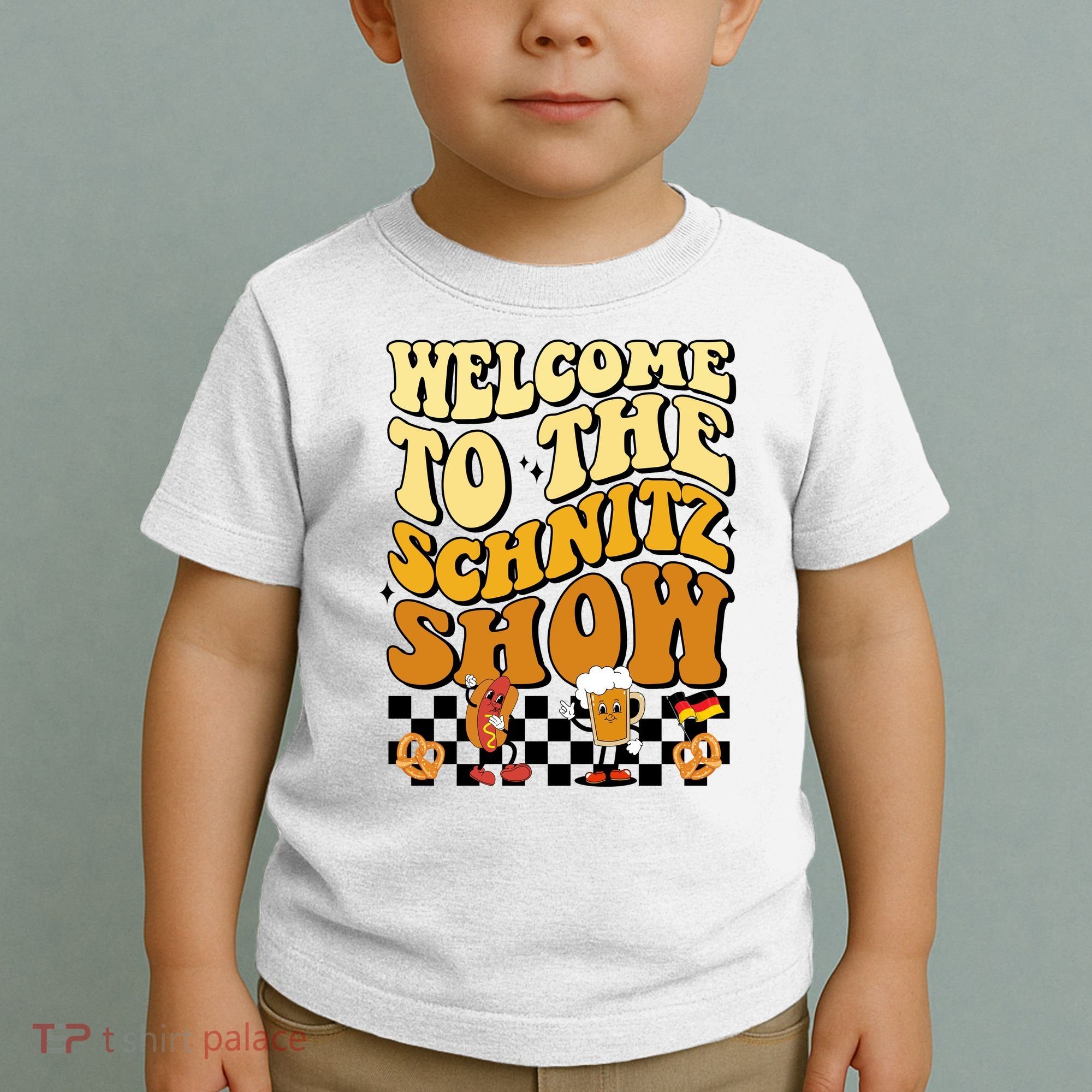 Welcome To The Schnitz Show Oktoberfest Retro Groovy Toddler T-Shirt