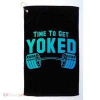 Weightlifting Time To Get Yoked Workout Gym Weight Lifting Meaningful Gift Golf Towel thumb 0