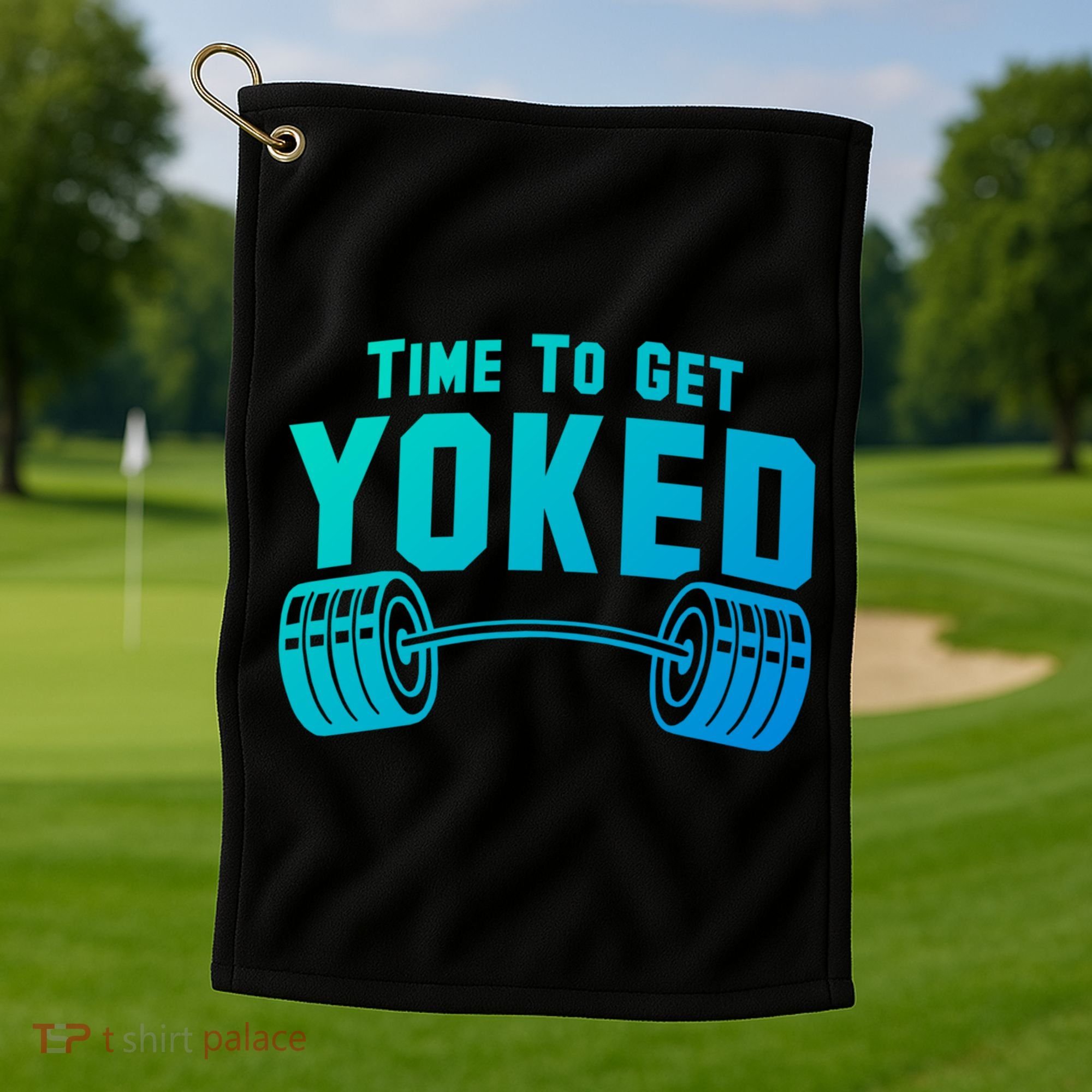 Weightlifting Time To Get Yoked Workout Gym Weight Lifting Meaningful Gift Golf Towel