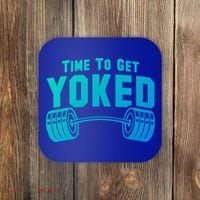Weightlifting Time To Get Yoked Workout Gym Weight Lifting Meaningful Gift Coaster thumb 0