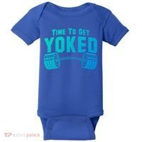 Weightlifting Time To Get Yoked Workout Gym Weight Lifting Meaningful Gift Baby Bodysuit thumb 0