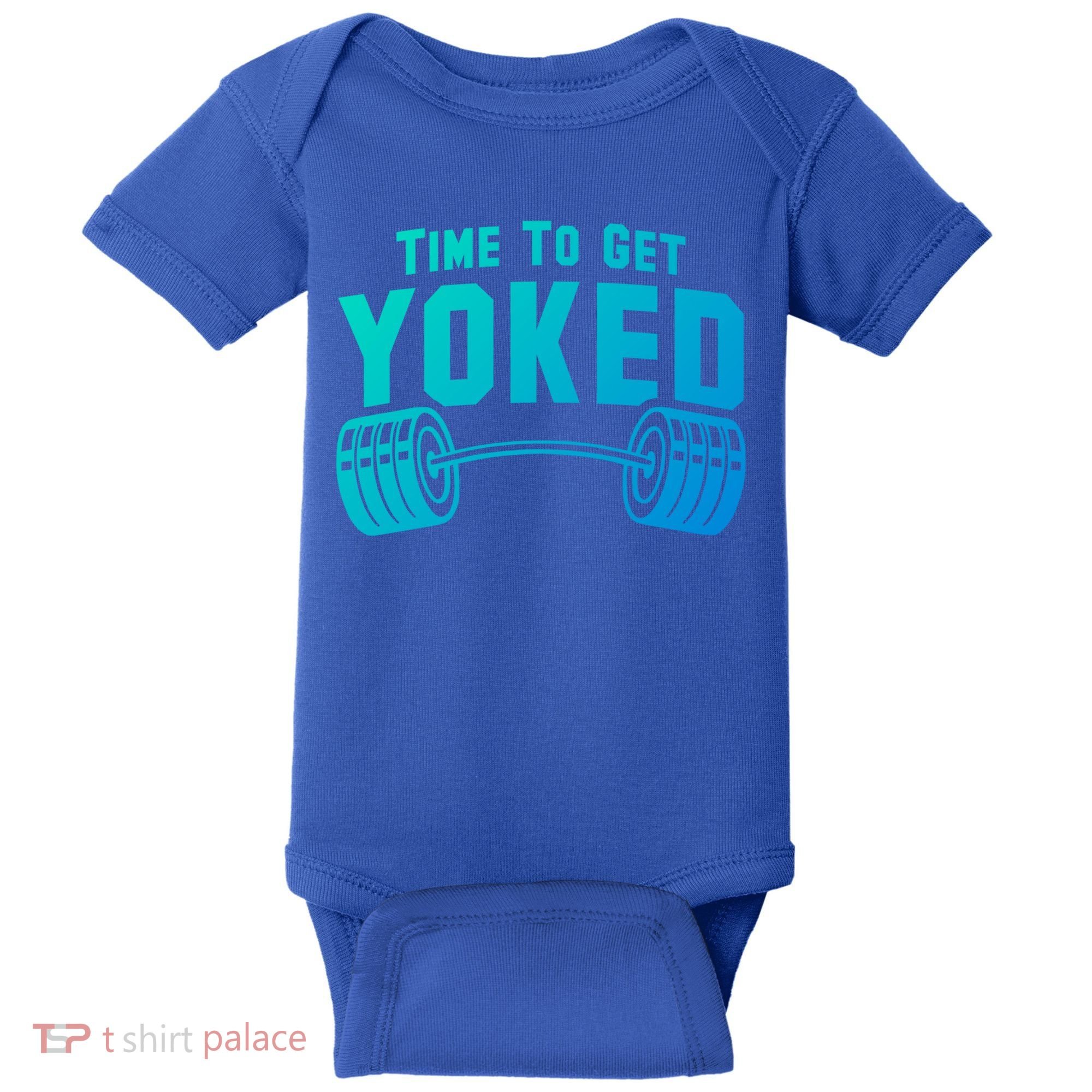 Weightlifting Time To Get Yoked Workout Gym Weight Lifting Meaningful Gift Baby Bodysuit