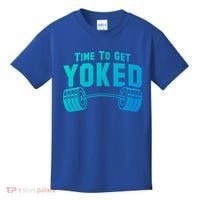 Weightlifting Time To Get Yoked Workout Gym Weight Lifting Meaningful Gift Kids T-Shirt thumb 0