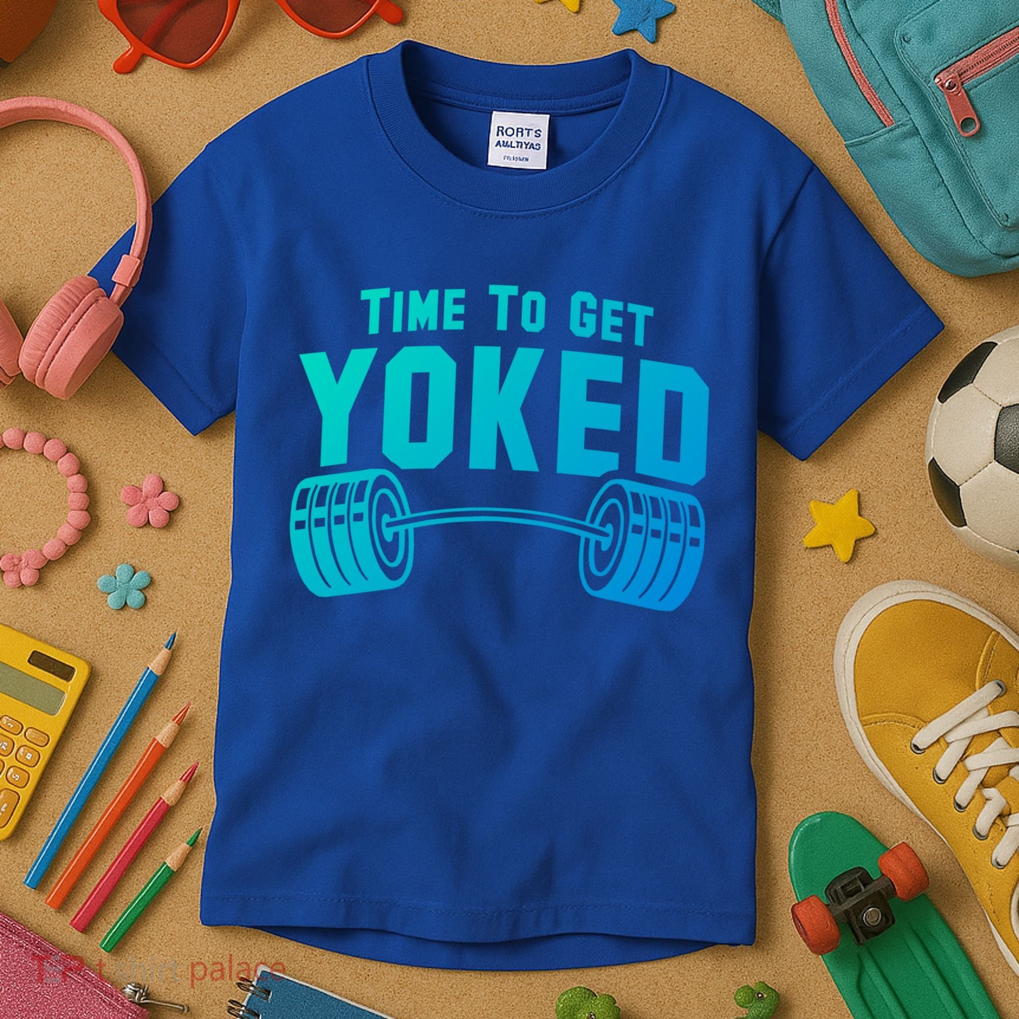 Weightlifting Time To Get Yoked Workout Gym Weight Lifting Meaningful Gift Kids T-Shirt
