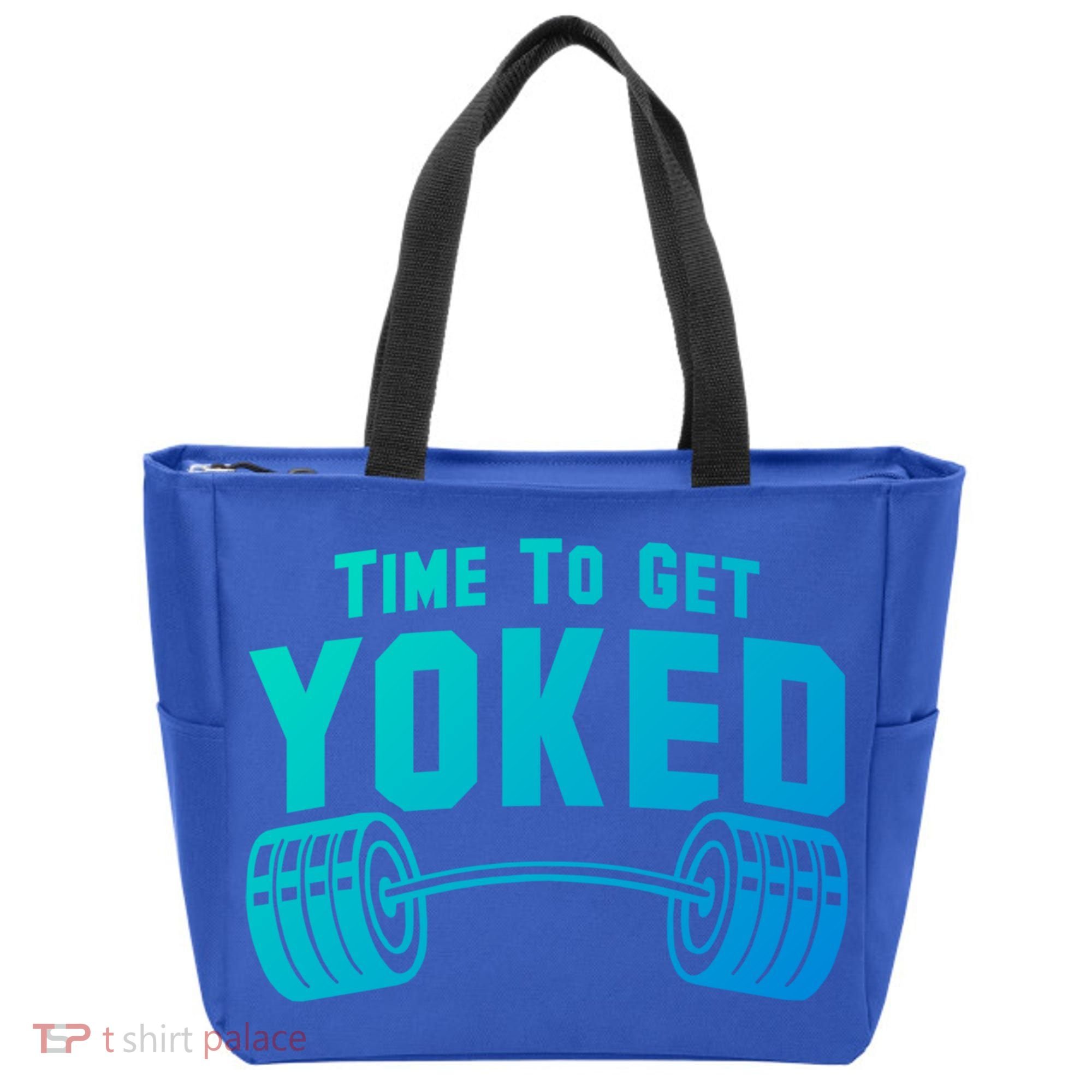 Weightlifting Time To Get Yoked Workout Gym Weight Lifting Meaningful Gift Tote Bag