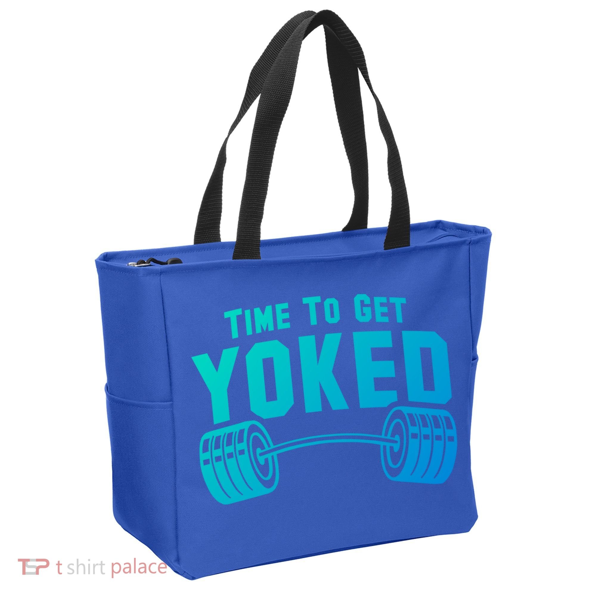 Weightlifting Time To Get Yoked Workout Gym Weight Lifting Meaningful Gift Tote Bag