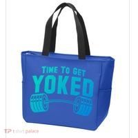 Weightlifting Time To Get Yoked Workout Gym Weight Lifting Meaningful Gift Tote Bag thumb 3