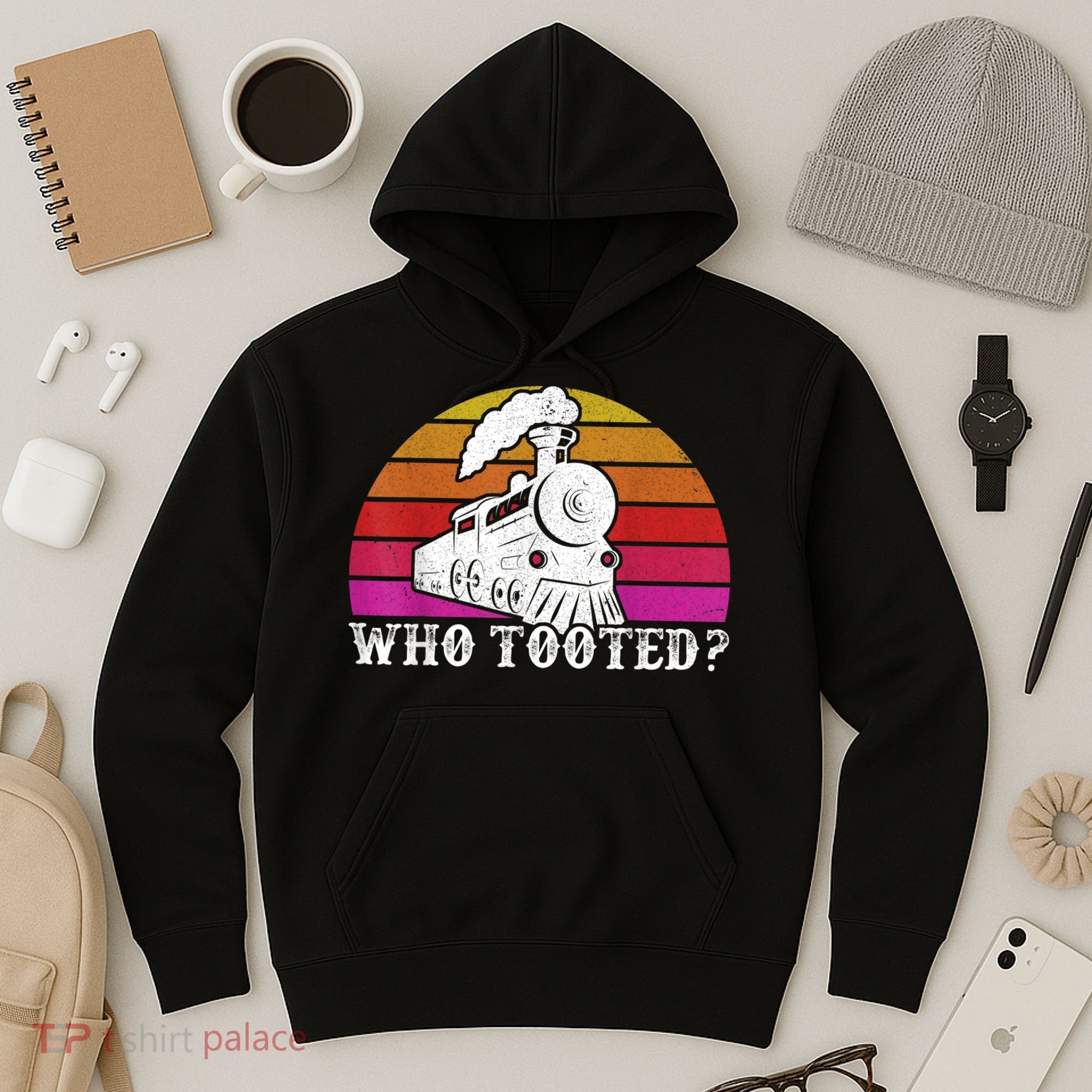 Who Tooted Train Themed Train Collectors Hoodie